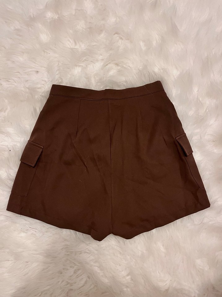 Kahverengi Mini Şort Etek - Görsel 3