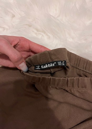 Kahverengi Kadın Midi Yırtmaçlı Etek - Görsel 3