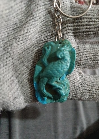 Turkuaz Bohem Yılan Desenli Kadın Kolye Ucu - Görsel 2