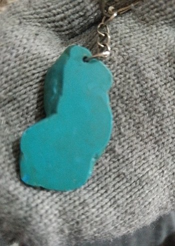 Turkuaz Bohem Yılan Desenli Kadın Kolye Ucu - Görsel 3