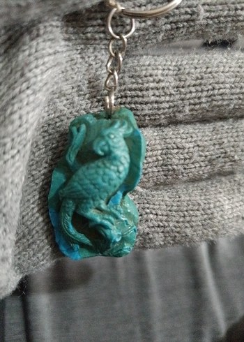 Turkuaz Bohem Yılan Desenli Kadın Kolye Ucu - Görsel 4