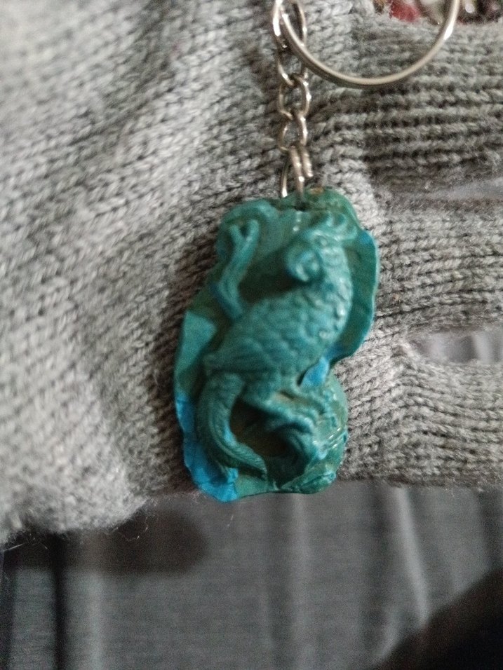 Turkuaz Bohem Yılan Desenli Kadın Kolye Ucu - Görsel 2