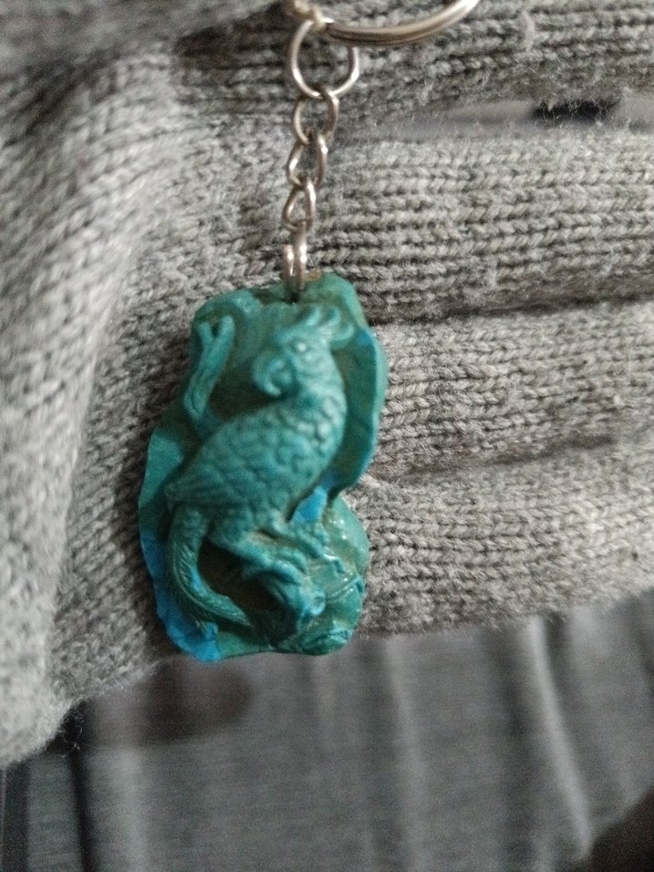 Turkuaz Bohem Yılan Desenli Kadın Kolye Ucu - Görsel 4