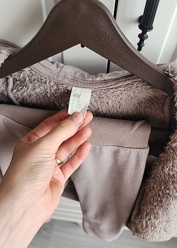 Kürklü Kapüşonlu Erkek Çocuk Kahverengi Hırka Takım - Görsel 4