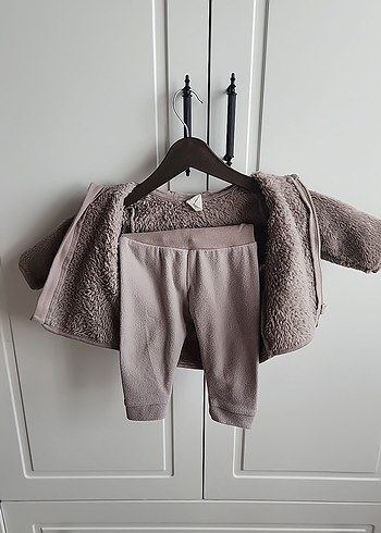 Kürklü Kapüşonlu Erkek Çocuk Kahverengi Hırka Takım - Görsel 3