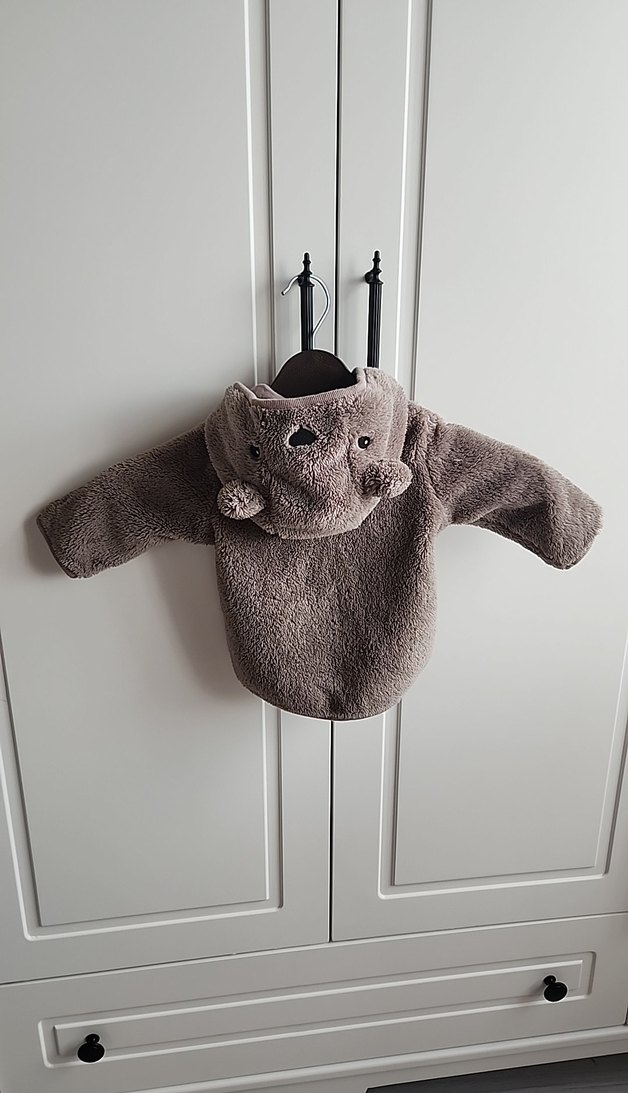 Kürklü Kapüşonlu Erkek Çocuk Kahverengi Hırka Takım - Görsel 2