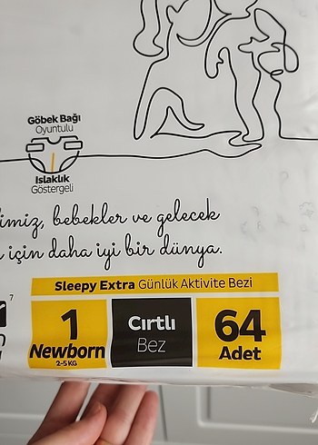 Sleepy Extra Yenidoğan Organik Bebek Bezi 64'lü 3 paket fiyatı - Görsel 2