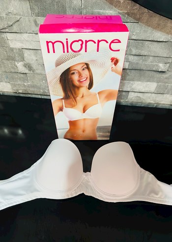 Miorre Beyaz Minimalist Baskılı Sütyen 90 beden
