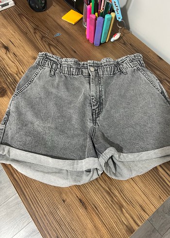 LC Waikiki Gri Rahat Kadın Denim Şort