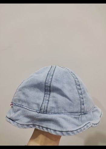 Çocuk Denim Düğmeli Şapka - Görsel 2