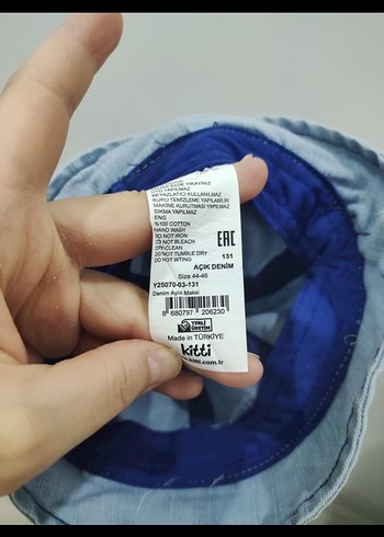 Çocuk Denim Düğmeli Şapka - Görsel 3