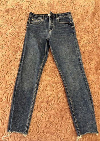 Kadın Mavi Midi Boy Kot Pantolon - Görsel 2