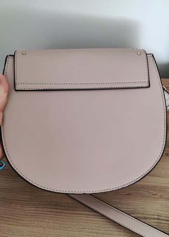 Zincir Detaylı Bej Kadın Deri Çanta - Görsel 3