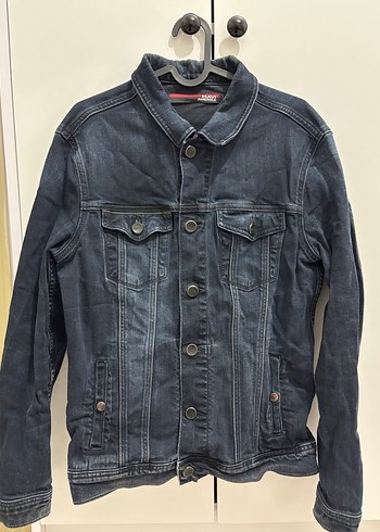 Düğmeli Gri Kadın Denim Ceket