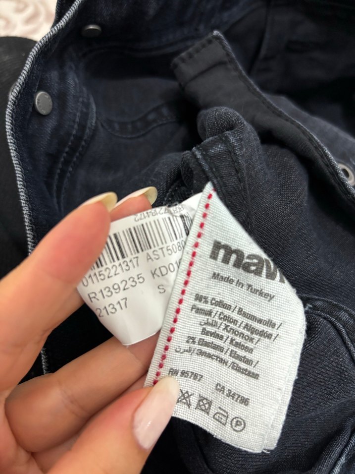 Düğmeli Gri Kadın Denim Ceket - Görsel 4