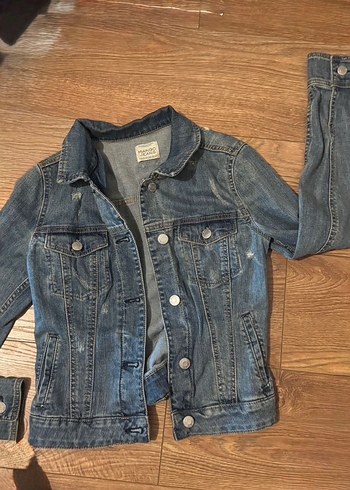 Düğmeli Mavi Kadın Denim Ceket - Görsel 6