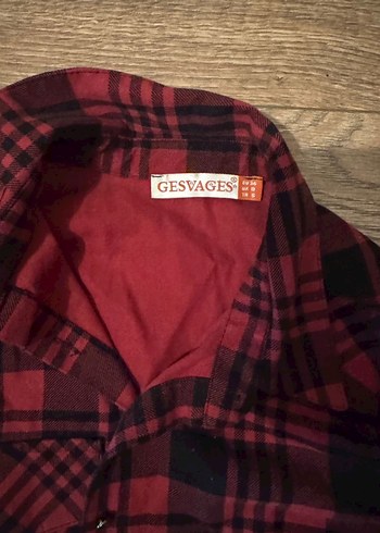 Uzun Kollu Bordo Ekose Kadın Gömlek - Görsel 2