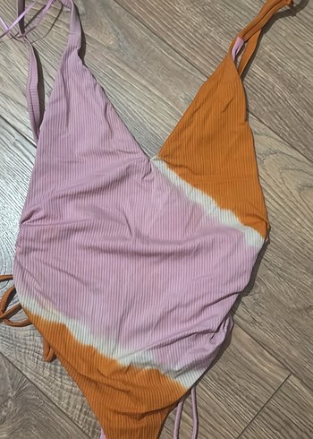Pembe Turuncu Bağcıklı Batik Mayo - Görsel 3