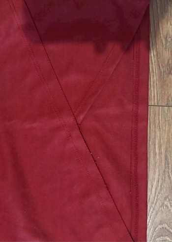 Bordo Drapeli Mini Etek - Görsel 2