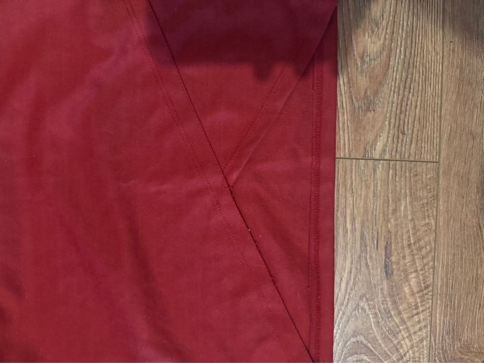 Bordo Drapeli Mini Etek - Görsel 2