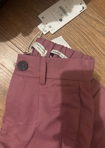 Pembe Pilili Midi Kumaş Pantolon - Görsel 2