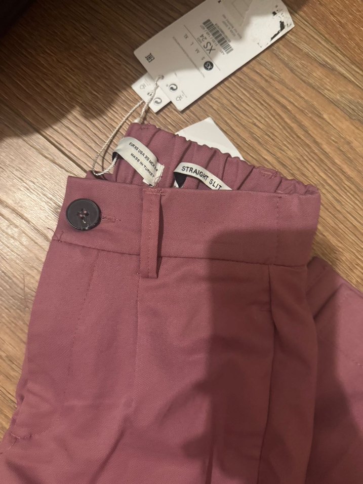 Pembe Pilili Midi Kumaş Pantolon - Görsel 3