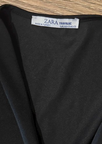 Siyah V Yakalı Drapeli Kadın Bluz - Görsel 5