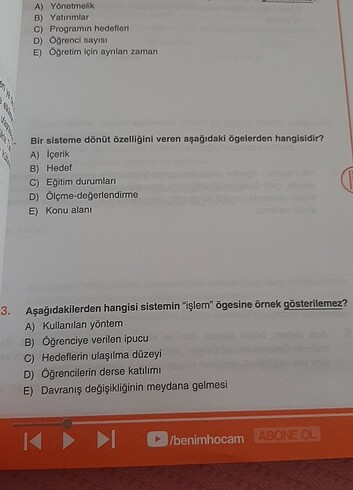  Beden benim hocam eğitim bilimleri soru bankasi