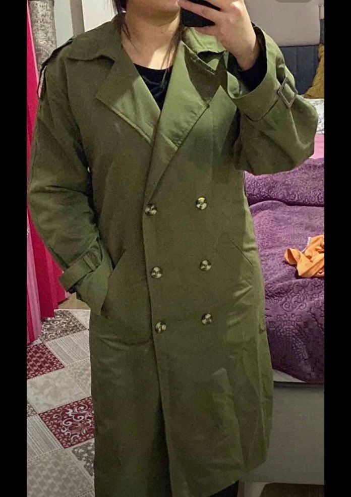 Kadın Bej Midi Kemerli Trençkot - Görsel 3