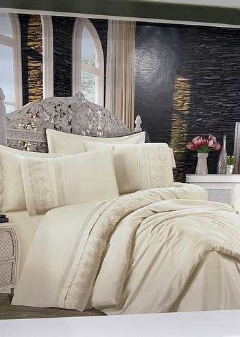 Larissa Beyaz Çeyizlik Çift kişilik Nevresim Takımı - Görsel 3