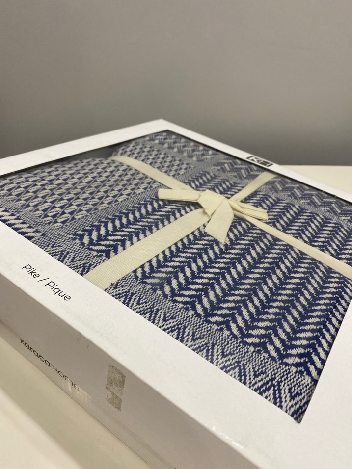 Lacivert çift kişilik pike - Görsel 2