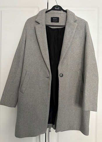 Bershka Gri Kaşe Kaban - Görsel 2