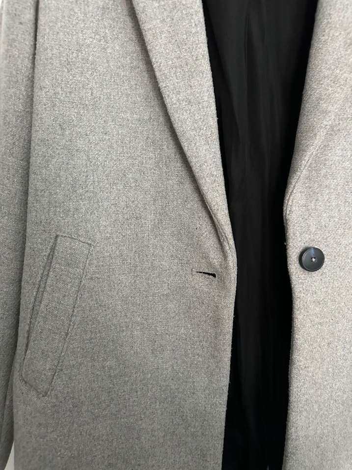 Bershka Gri Kaşe Kaban - Görsel 3