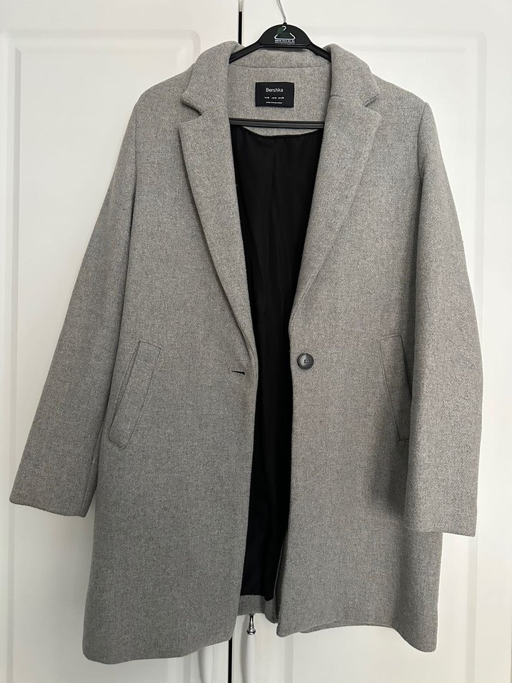 Bershka Gri Kaşe Kaban - Görsel 2