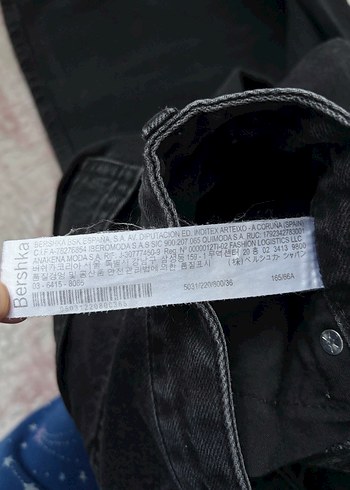 BERSHKA Siyah Bol Kesim Midi Kadın Kot Pantolon - Görsel 3