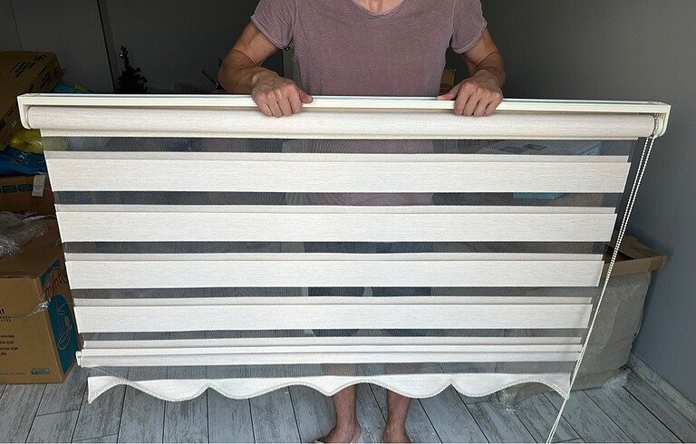 Taç bambu zebra stor perde