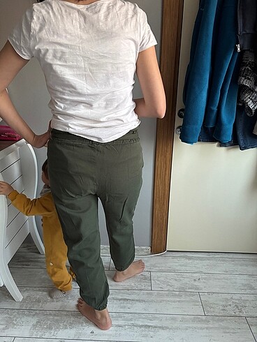 Saten Sateen yeşil jogger pantolon