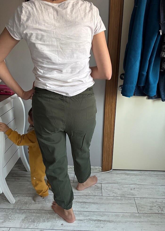 Sateen yeşil jogger pantolon - Görsel 2