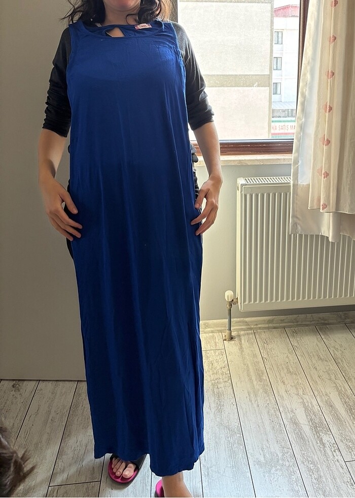 Kalın askılı yazlık elbise - Görsel 2