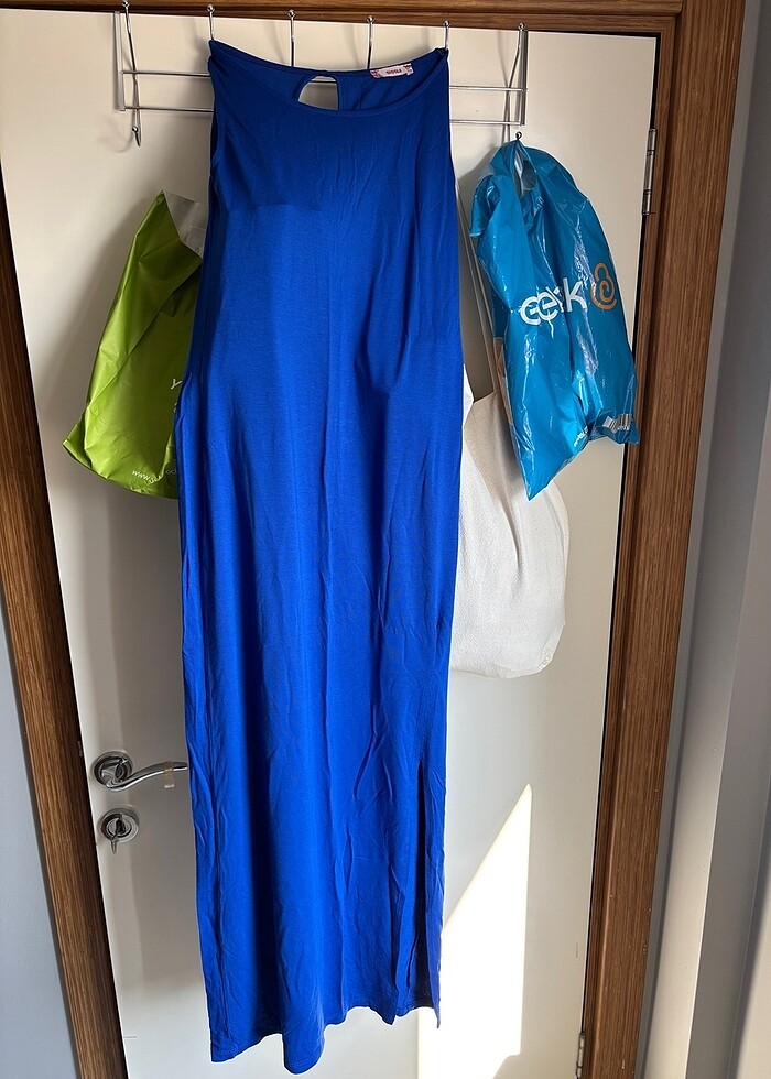 Kalın askılı yazlık elbise - Görsel 5