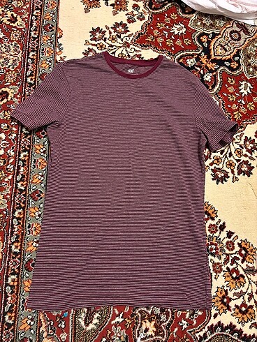 H&M bordo çizgili tshirt