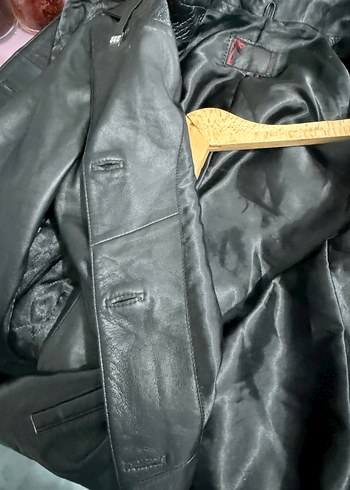 m Beden siyah Renk Düğmeli Siyah Deri Kadın Biker Ceket