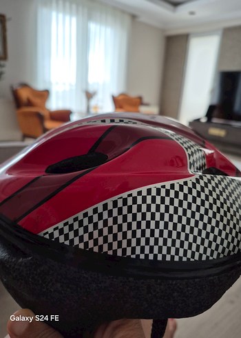 Kırmızı, Desenli,Kemerli 5 yaş üstü Kask - Görsel 4