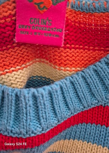 Renkli Çizgili çocuk Triko Kazak - Görsel 5