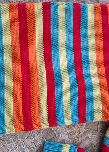 Renkli Çizgili çocuk Triko Kazak - Görsel 3