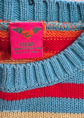 Renkli Çizgili çocuk Triko Kazak - Görsel 4