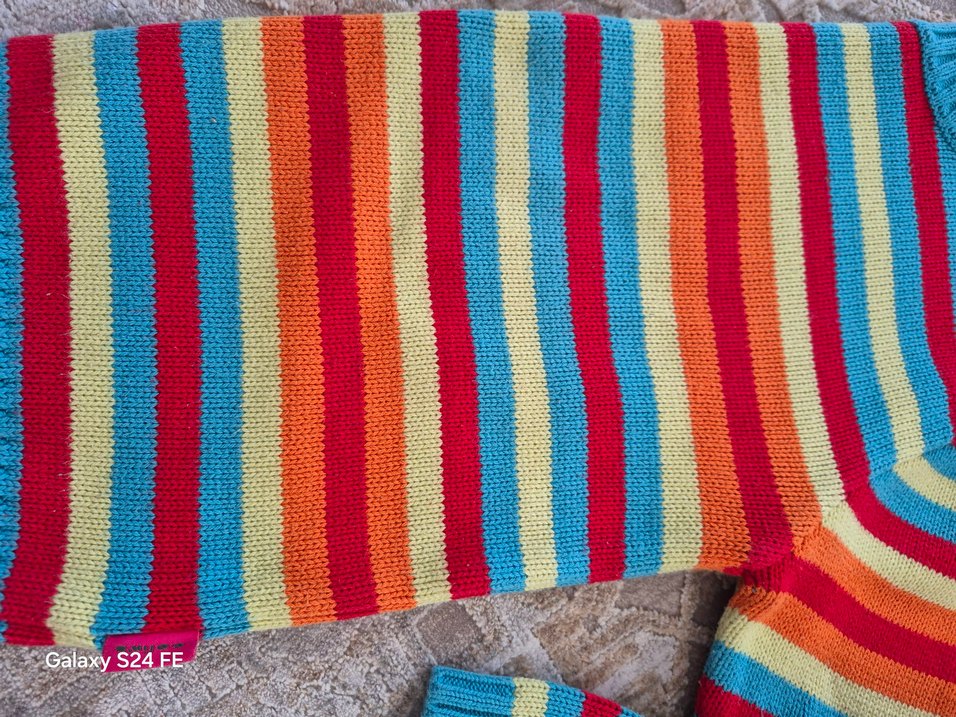 Renkli Çizgili çocuk Triko Kazak - Görsel 3