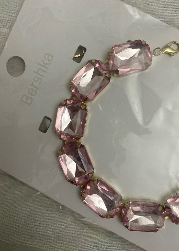 Bershka Pembe Taşlı Kolye - Görsel 2