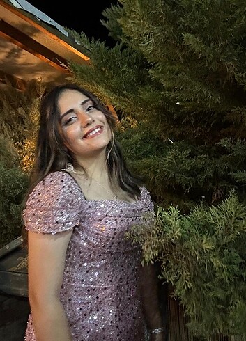 Diğer PEMBE PUL PAYET GECE ELBİSESİ 
