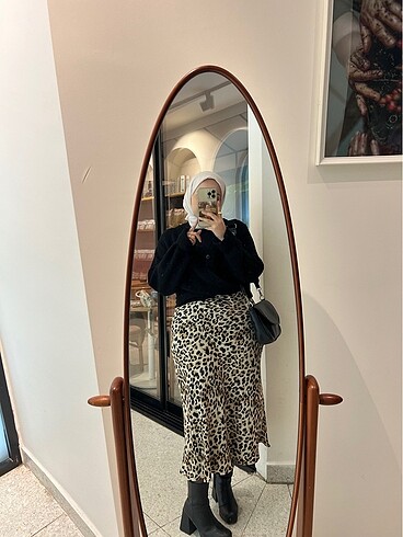 Zara Leopar saten etek